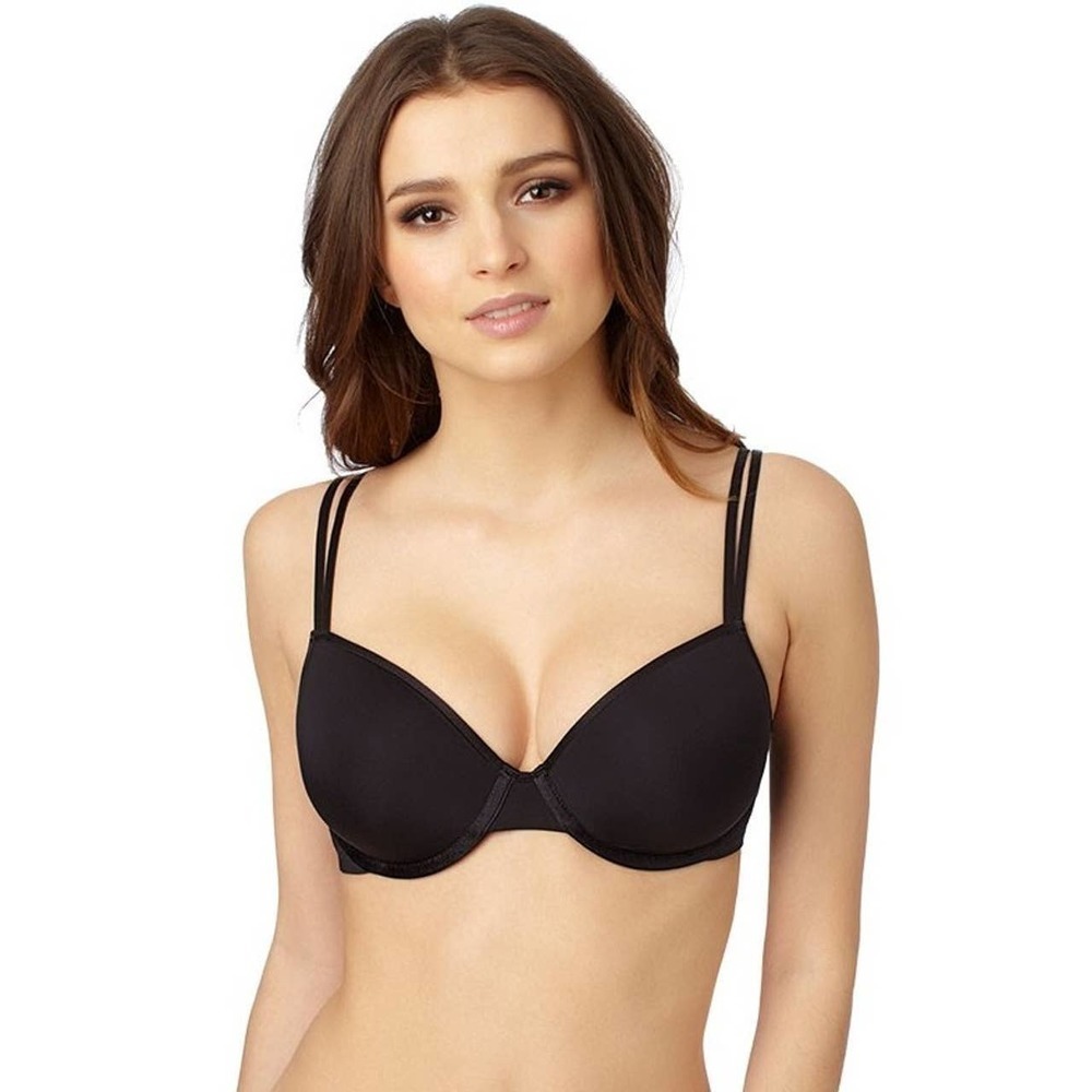 Ly Mystere Linguine Seamless T-Shirt Bra Black Women's Size 36C NWT
